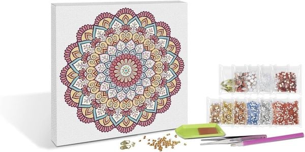 Produktbild: Diamond Painting "Diamantane Mandala Set 6", rot / orange / petrol
