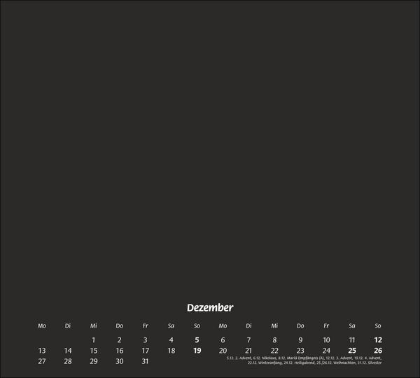 Produktbild: times&more Bastelkalender schwarz 2027