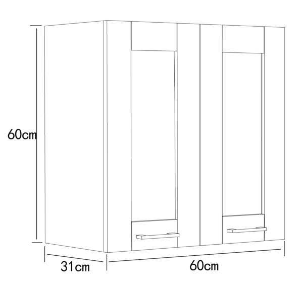 Produktbild: K&uuml;chenschrank B. 60 cm H&auml;ngeschrank K&uuml;che Colura