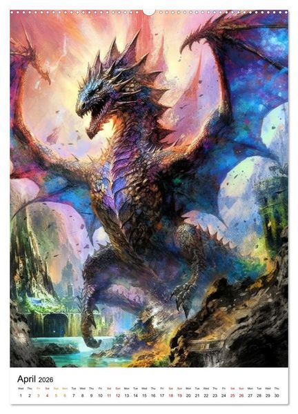 Produktbild: Medieval Drakes (Wall Calendar 2026 DIN A2 portrait), CALVENDO 12 Month Wall Calendar
