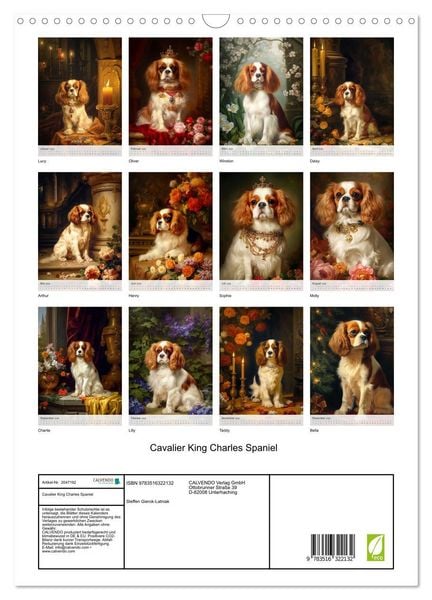 Produktbild: Cavalier King Charles Spaniel (Wandkalender 2026 DIN A3 hoch), CALVENDO Monatskalender