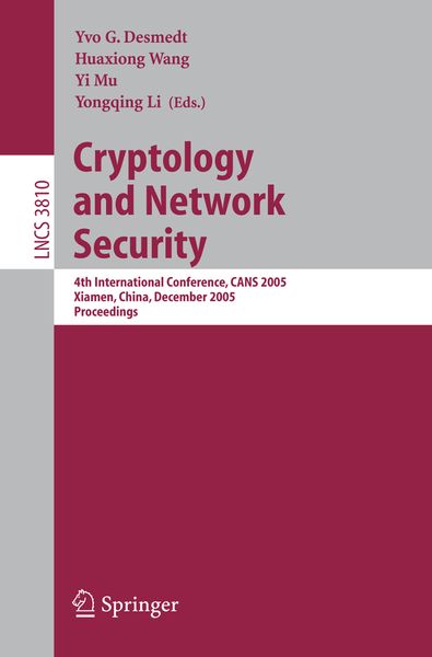 Produktbild: Cryptology and Network Security