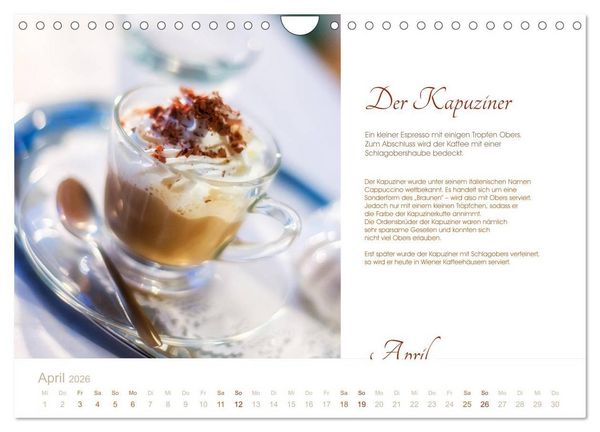 Produktbild: Wiener Kaffeerezepte (Wandkalender 2026 DIN A4 quer), CALVENDO Monatskalender