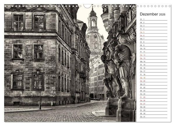 Produktbild: Dresden Schwarz-Wei&szlig; (Wandkalender 2026 DIN A3 quer), CALVENDO Monatskalender
