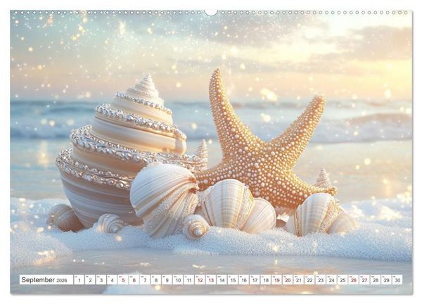 Produktbild: Sandgefl&uuml;ster und Muschelzauber (hochwertiger Premium Wandkalender 2026 DIN A2 quer), Kunstdruck in Hochglanz