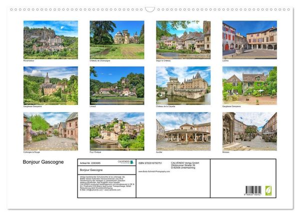 Produktbild: Bonjour Gascogne (Wandkalender 2027 DIN A2 quer), CALVENDO Monatskalender