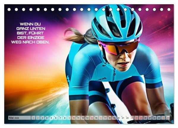 Produktbild: Rennrad und Motivation (Tischkalender 2026 DIN A5 quer), CALVENDO Monatskalender