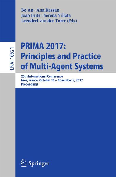 Produktbild: PRIMA 2017: Principles and Practice of Multi-Agent Systems