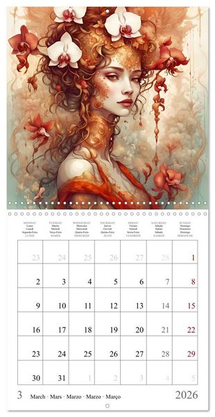 Produktbild: Beaut&eacute;s florales (Calendrier mural carr&eacute; 2026 30x30 cm) Calendrier double avec une page pour vos prises de notes