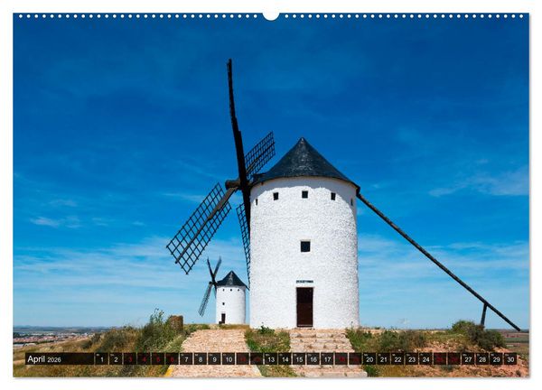 Produktbild: Windm&uuml;hlen in La Mancha (hochwertiger Premium Wandkalender 2026 DIN A2 quer), Kunstdruck in Hochglanz