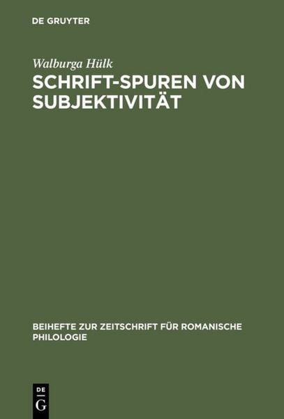 Produktbild: Schrift-Spuren von Subjektivit&auml;t
