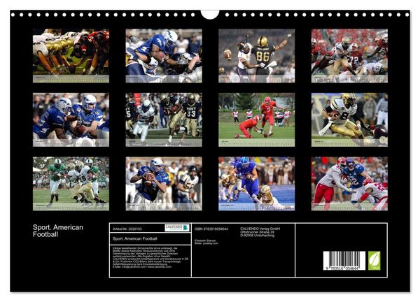 Produktbild: Sport. American Football (Wandkalender 2026 DIN A3 quer), CALVENDO Monatskalender