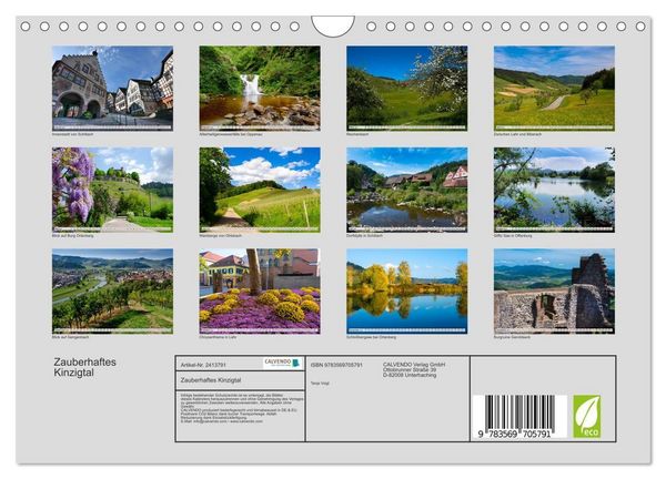 Produktbild: Zauberhaftes Kinzigtal (Wandkalender 2027 DIN A4 quer), CALVENDO Monatskalender