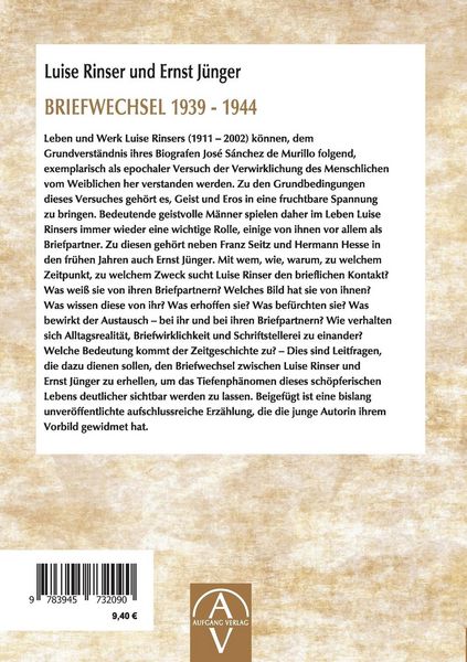 Produktbild: Luise Rinser und Ernst J&uuml;nger Briefwechsel 1939 - 1944