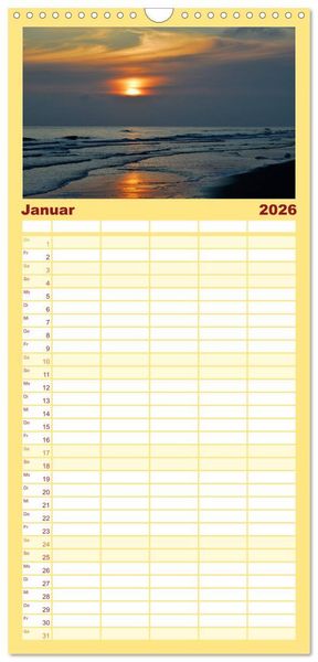 Produktbild: Familienplaner 2026 - Amrum mit 5 Spalten (Wandkalender, 21 x 45 cm) CALVENDO