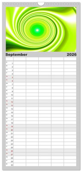 Produktbild: Familienplaner 2026 - Energie-Spiralen mit 5 Spalten (Wandkalender, 21 x 45 cm) CALVENDO