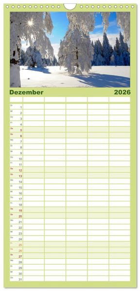 Produktbild: Familienplaner 2026 - B&auml;ume 2026 mit 5 Spalten (Wandkalender, 21 x 45 cm) CALVENDO