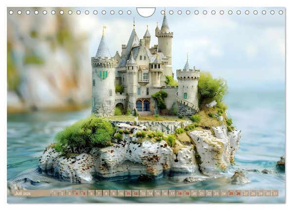 Produktbild: Miniaturwelt Burgen und Schl&ouml;sser (Wandkalender 2026 DIN A4 quer), CALVENDO Monatskalender
