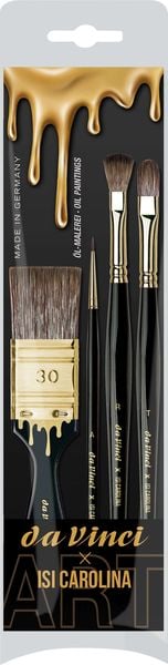 Produktbild: da Vinci Pinselset ISI CAROLINA Art Signature Edition, &Ouml;lmalpinsel, 4er Set