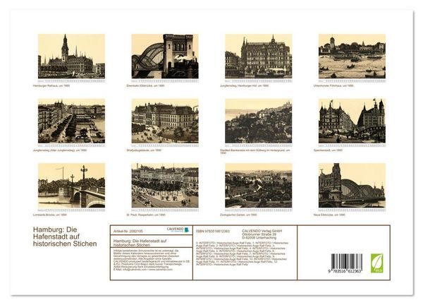 Produktbild: Hamburg: Die Hafenstadt auf historischen Stichen (Wandkalender 2026 DIN A3 quer), CALVENDO Monatskalender