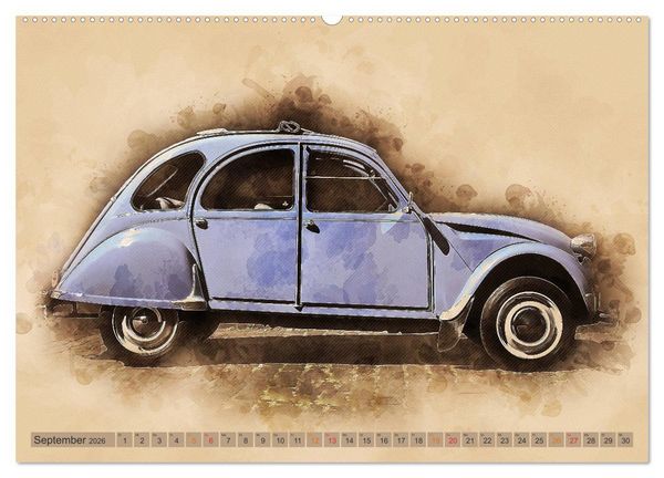 Produktbild: Die Ente, Deux Chevaux, 2CV (Wandkalender 2026 DIN A2 quer), CALVENDO Monatskalender