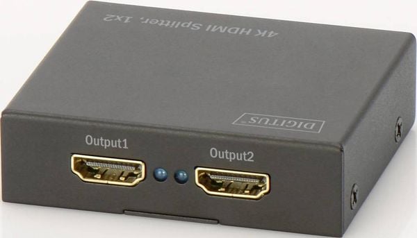 Produktbild: Digitus DS-46304 2 Port HDMI-Splitter 3D-Wiedergabe m&ouml;glich, Metallgeh&auml;use 4096 x 2160 Pixel Schwarz