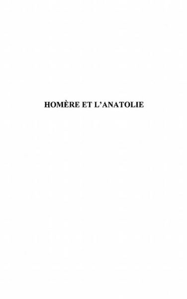 Produktbild: Homere et l'anatolie