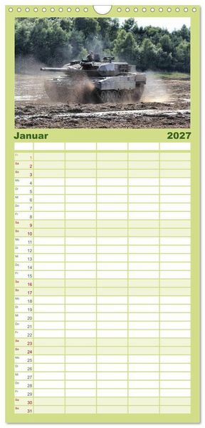 Produktbild: Familienplaner 2027 - Panzerstahl auf der Heide &ndash; Das Heer legt wieder los mit 5 Spalten (Wandkalender, 21 x 45 cm) CALVENDO