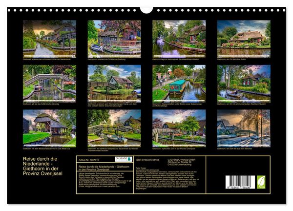 Produktbild: Reise durch die Niederlande - Giethoorn in der Provinz Overijssel (Wandkalender 2026 DIN A3 quer), CALVENDO Monatskalender