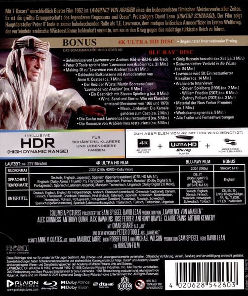 Produktbild: Lawrence von Arabien (2x 4K Ultra HD) (+ 2x Blu-ray)