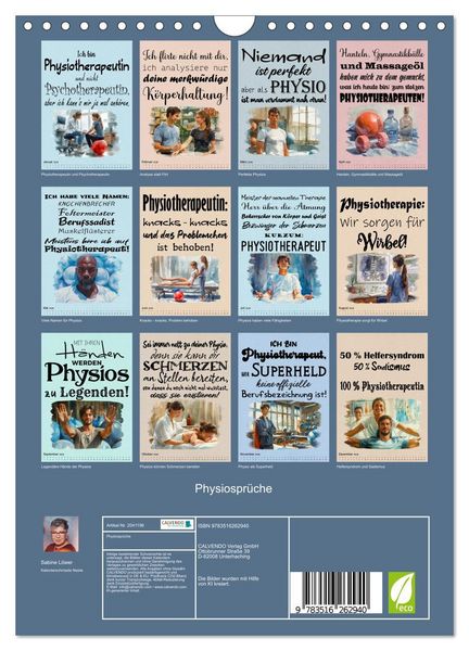Produktbild: Physiospr&uuml;che (Wandkalender 2026 DIN A4 hoch), CALVENDO Monatskalender