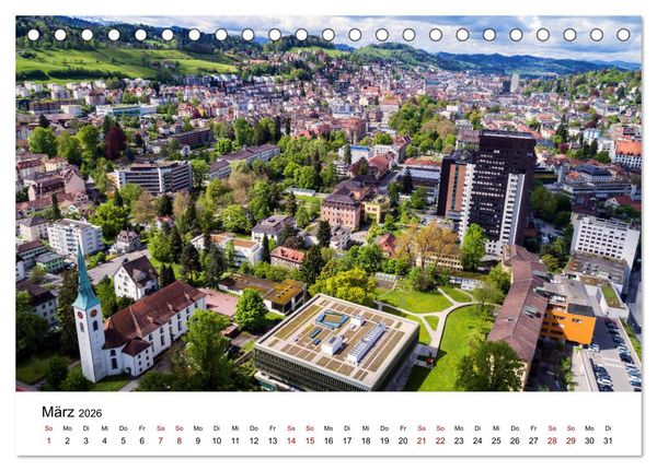Produktbild: Luftbildkalender St. Gallen 2026 (Tischkalender 2026 DIN A5 quer), CALVENDO Monatskalender
