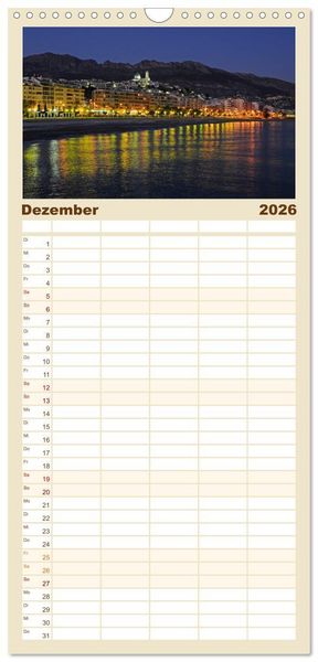 Produktbild: Familienplaner 2026 - Costa Blanca - Spaniens wei&szlig;e K&uuml;ste mit 5 Spalten (Wandkalender, 21 x 45 cm) CALVENDO