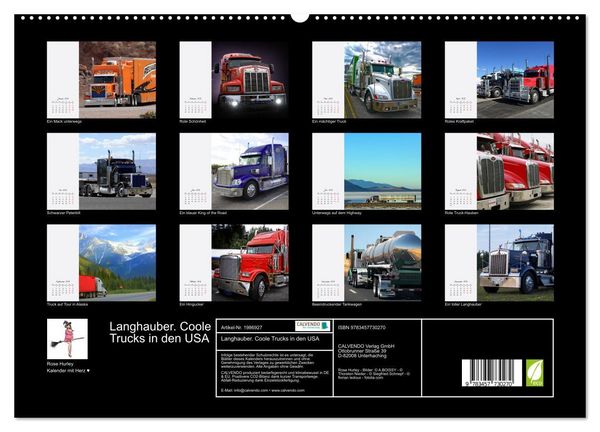Produktbild: Langhauber. Coole Trucks in den USA (hochwertiger Premium Wandkalender 2026 DIN A2 quer), Kunstdruck in Hochglanz