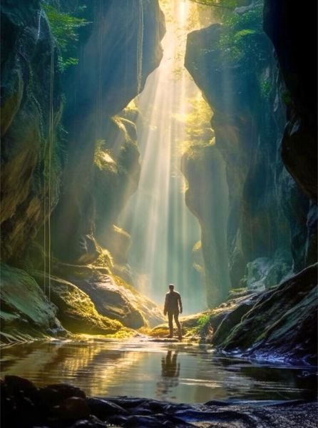 Produktbild: CALVENDO Puzzle Lichtstrahl in die Tiefe | 2000 Teile Lege-Gr&ouml;&szlig;e 90x67cm Foto-Puzzle f&uuml;r gl&uuml;ckliche Stunden