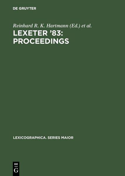 Produktbild: LEXeter '83: proceedings