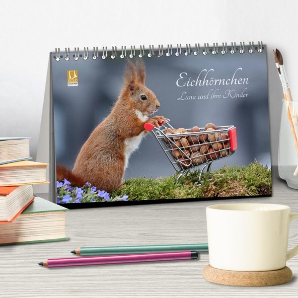 Produktbild: Eichh&ouml;rnchen Luna und ihre Kinder (Tischkalender 2027 DIN A5 quer), CALVENDO Monatskalender