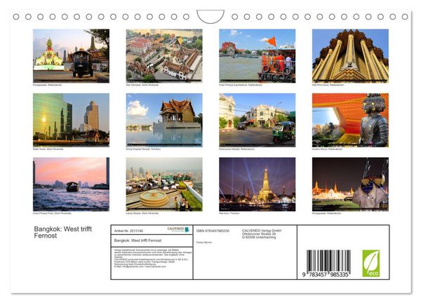 Produktbild: Bangkok: West trifft Fernost (Wandkalender 2026 DIN A4 quer), CALVENDO Monatskalender