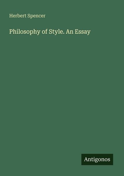 Produktbild: Philosophy of Style. An Essay