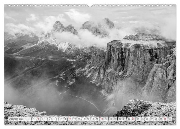 Produktbild: Bergpixels Schwarz-Wei&szlig;e Gebirgstr&auml;ume (Wandkalender 2026 DIN A2 quer), CALVENDO Monatskalender