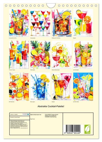 Produktbild: Abstrakte Cocktail-Palette! (Wandkalender 2026 DIN A4 hoch), CALVENDO Monatskalender