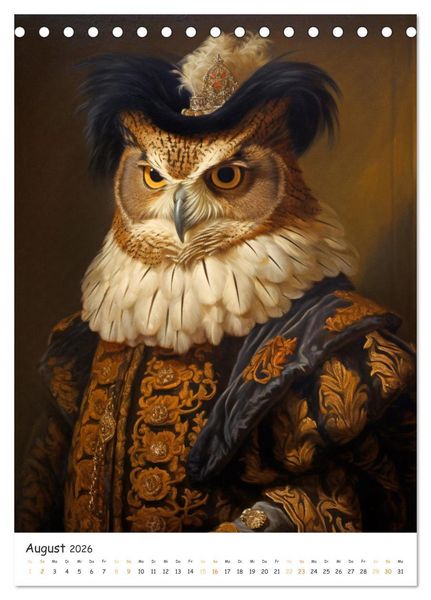 Produktbild: Tierische Kunst - Eine Sammlung von Renaissance-Gem&auml;lden mit tierischen Motiven (Tischkalender 2026 DIN A5 hoch), CALVENDO Monatskalender