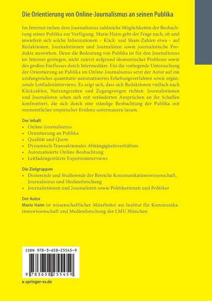 Produktbild: Die Orientierung von Online-Journalismus an seinen Publika