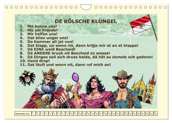 Produktbild: K&ouml;lscher Frohsinn auf K&ouml;lsch (Wandkalender 2026 DIN A4 quer), CALVENDO Monatskalender