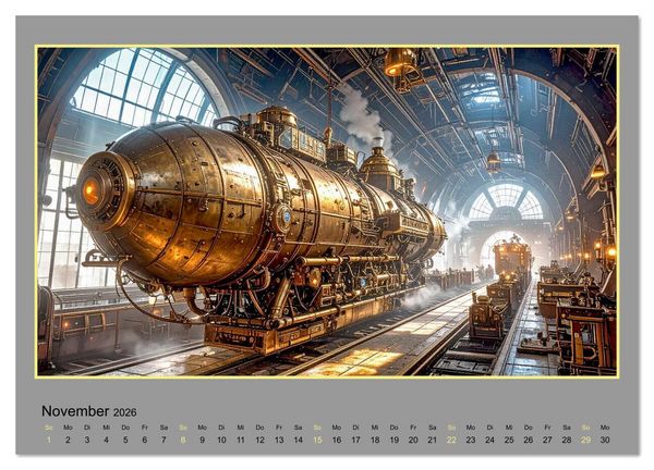 Produktbild: Steampunk-Raumfahrt (Wandkalender 2026 DIN A4 quer), CALVENDO Monatskalender