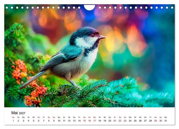 Produktbild: Federleicht - Das geheime Leben der Meisen (Wandkalender 2027 DIN A4 quer), CALVENDO Monatskalender