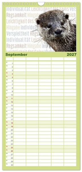 Produktbild: Familienplaner 2027 - Mein wildes Krafttier voller Achtsamkeit mit 5 Spalten (Wandkalender, 21 x 45 cm) CALVENDO