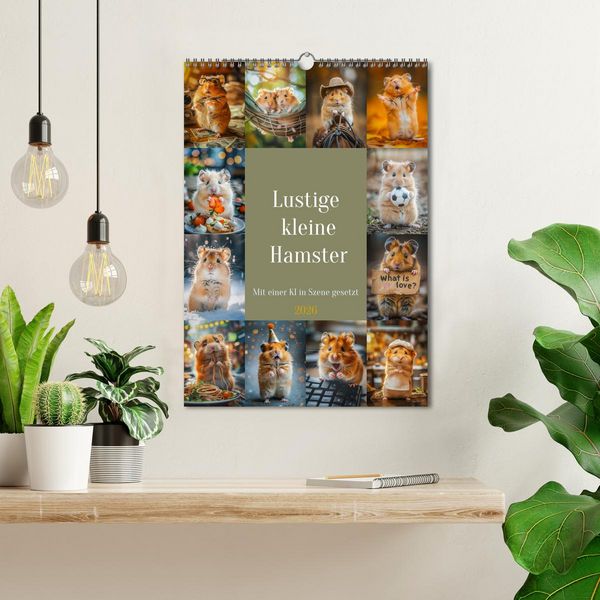 Produktbild: Lustige kleine Hamster (Wandkalender 2026 DIN A3 hoch), CALVENDO Monatskalender