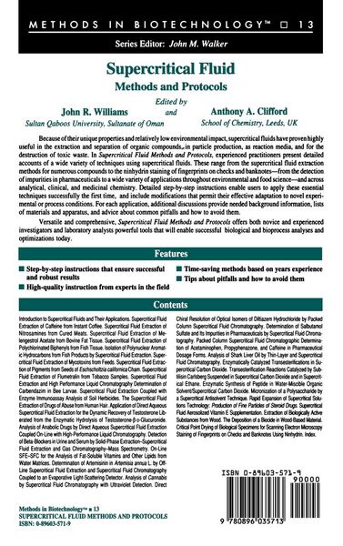 Produktbild: Supercritical Fluid Methods and Protocols