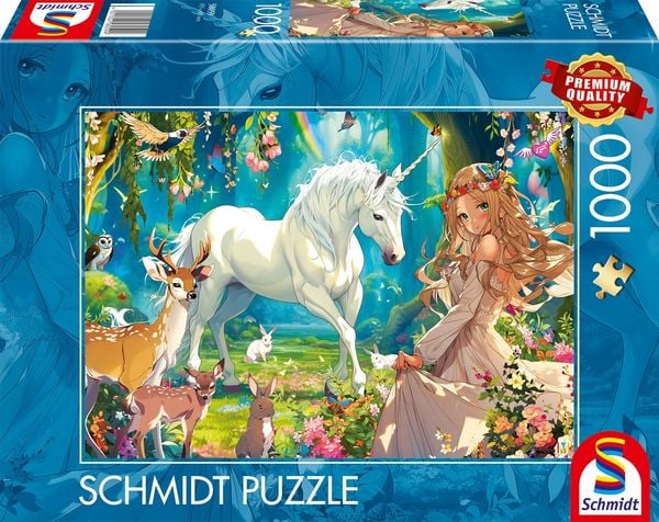 Schmidt 58059 - Einhorn und Blütenprinzessin, Puzzle, 1000 Teile